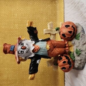 Scarecrow Figurine With Pumpkins